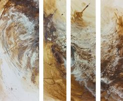 „Wildes Meer“ 4-teilig I 2022 I ca. 60 cm x 40 cm I Kaffee I Kreide auf Papier